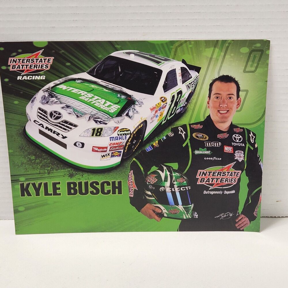 2011 KYLE BUSCH INTERSTATE BATTERIES #18 NASCAR SPRINT CUP POSTCARD 11"x9"
